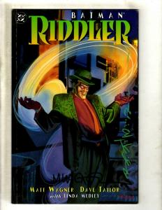 Batman Riddler DC Comic Book SIGNED 2X Matt Wagner & Brian Stelfreeze J371
