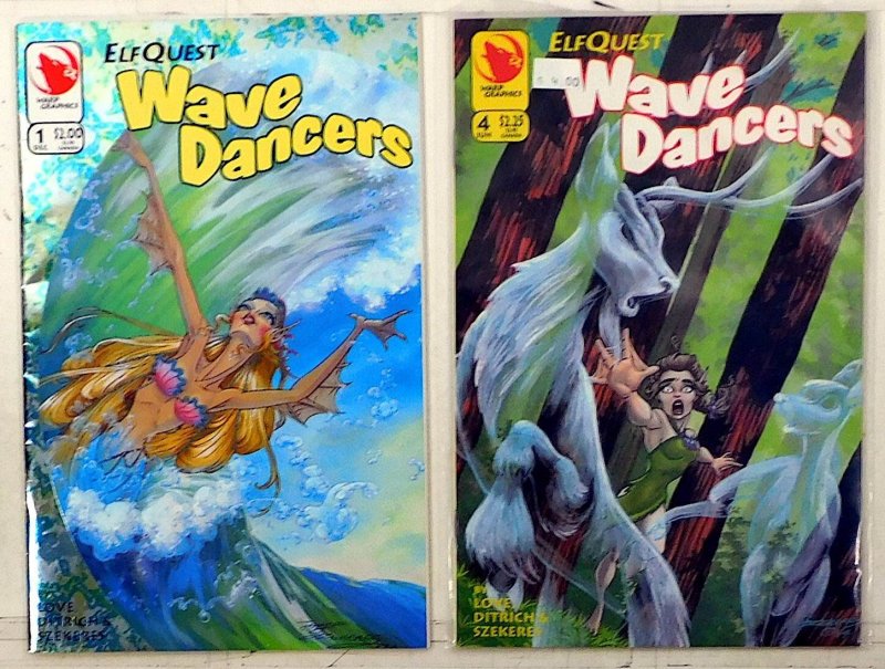 ElfQuest: Wave Dancers Lot of 2 #1 Foil, 4 (1993) Warp Graphics 1st Print Comics