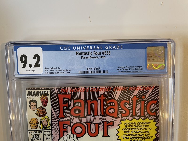 Fantastic Four  333 CGC 9.2 Newsstand - Dr Strange, Avengers (1989)
