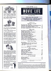 Movie Life-Lauren Becall-Gregory Peck-Jane Russell-Bob Cummings-Feb-1946