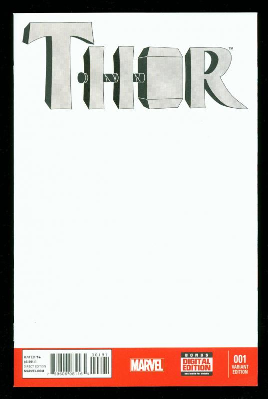 THOR #1 2014- FEMALE THOR- 1st PRINT BLANK VARIANT COVER- HOT HIGH GRADE