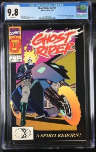 GHOST RIDER V2 #1 1990 MARVEL CGC 9.8 1ST APP DANNY KETCH DEATHWATCH WHITE PAGES
