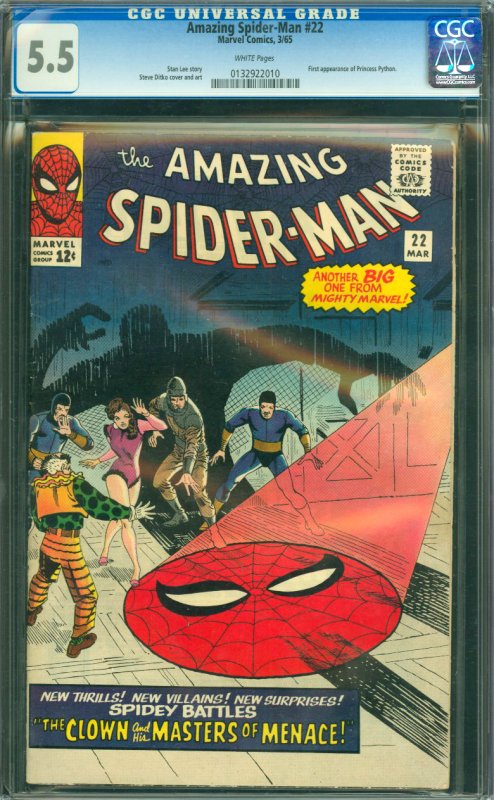 The Amazing Spider-Man #22 CGC Graded 5.5 1st appearance of Princess Python