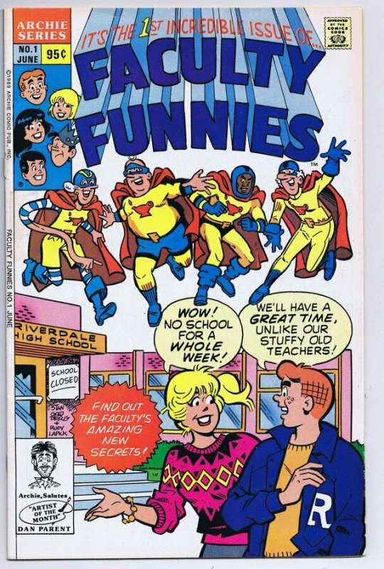 Faculty Funnies #1 ORIGINAL Vintage 1989 Archie Comics