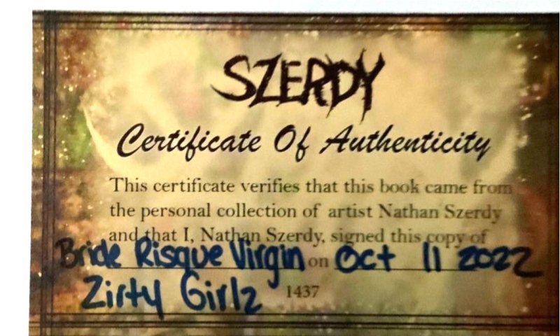 ZIRTY GIRLZ #2  SZERDY BRIDE OF FRANKENSTEIN TOPLESS VIRGIN COVER SIGNED W/COA.