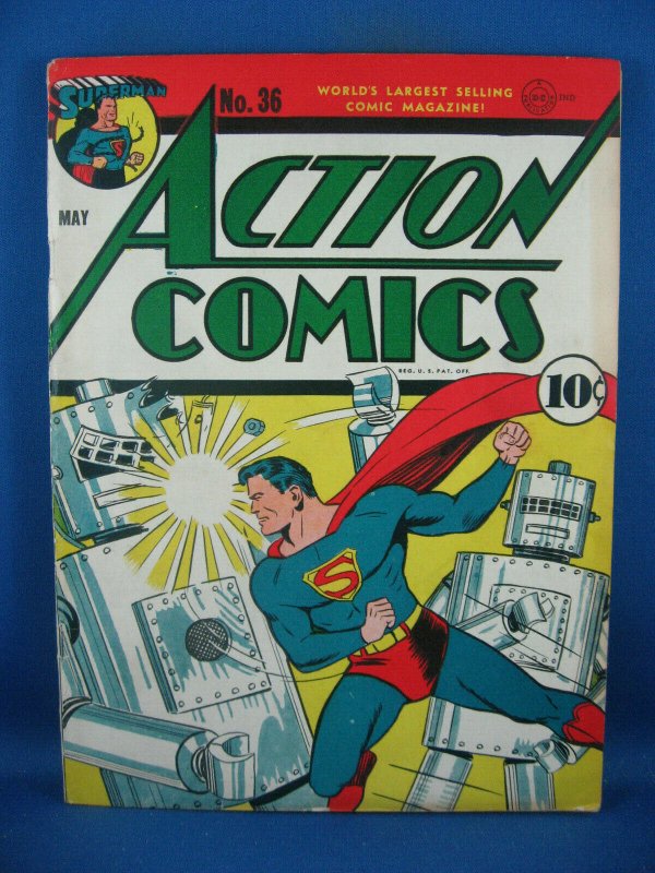 ACTION COMICS 36 F VF CLASSIC ROBOT CVR LOIS LANE STORY 1941