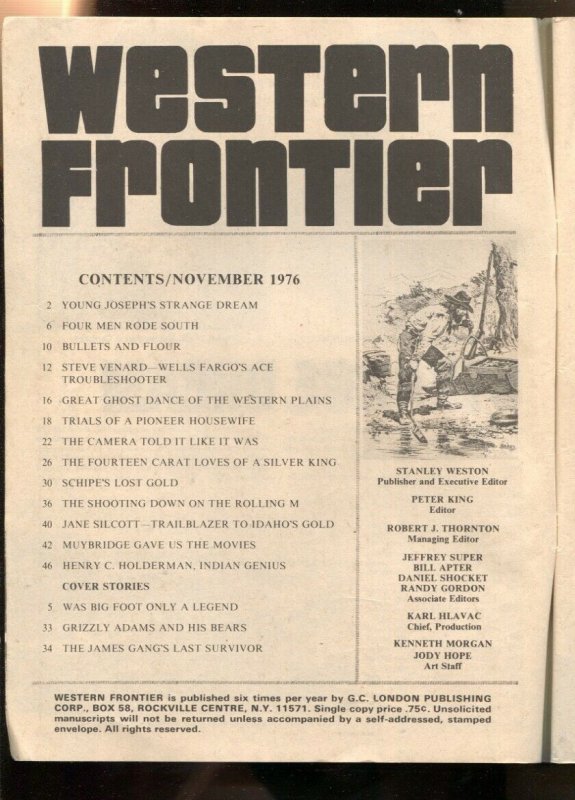 Western Frontier 11/1976-G.C. London-Wanted Dead or Alive Jesse and Frank Jam...