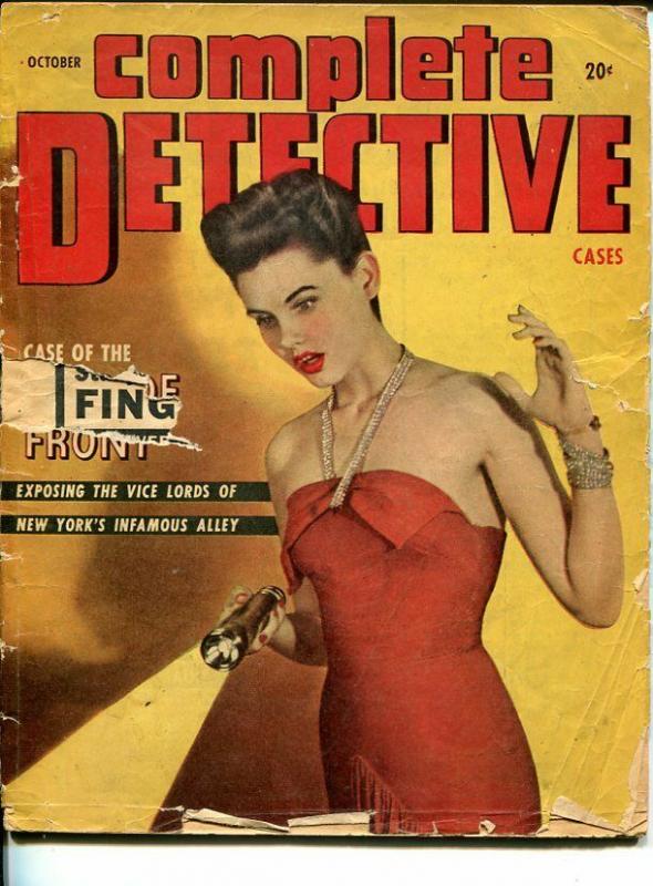 COMPLETE DETECTIVE CASES-OCT 1947-SPICY-MURDER-VICE---MASSACRE-fair/good FR/G