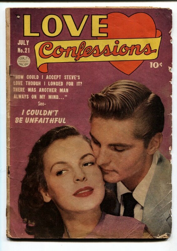 Love Confessions #21 comic book 1952- Golden Age Romance-Too Tall To Be Popular