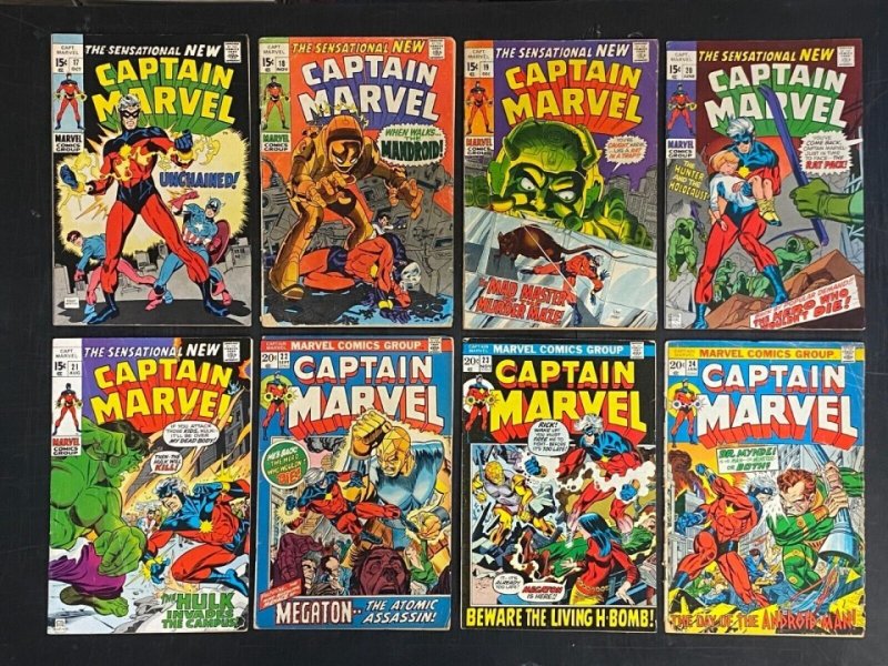 Captain Marvel (1968) #'s 1-62 + Giant-Size #1 Complete VG+ (4.5) Lot