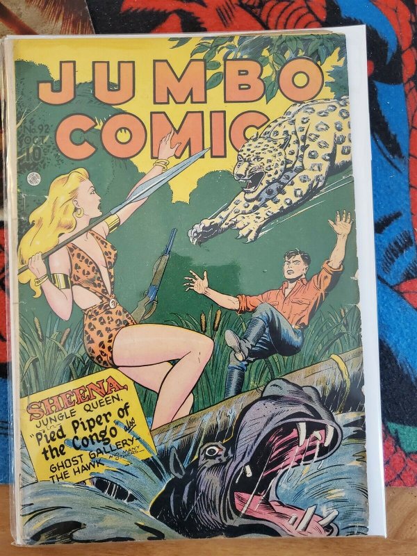 JUMBO COMICS #92, FICTION HOUSE, GD/VG Sheena/Sky Girl (1946)