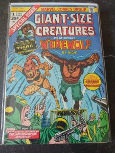 GIANT-SIZE CREATURES #1 (1974) 1ST APPEARANCE OF TIGRA WERE-WOMAN! MARVEL KEY!