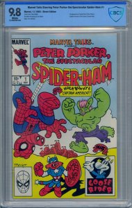 MARVEL TAILS #1 CBCS 9.8 1ST PETER PORKER SPIDER-HAM WHITE PAGES 6080 NOT CGC