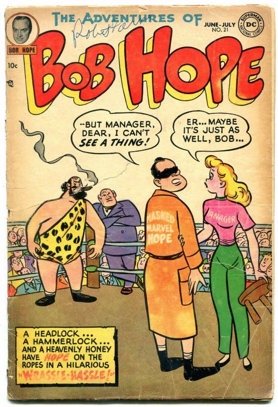 Adventures of Bob Hope #21 1953- DC Golden Age- Wrestling cover G