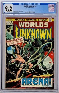 Worlds Unknown #4 Marvel 1973 CGC 9.2 Adaption of Frederick Brown's Arena