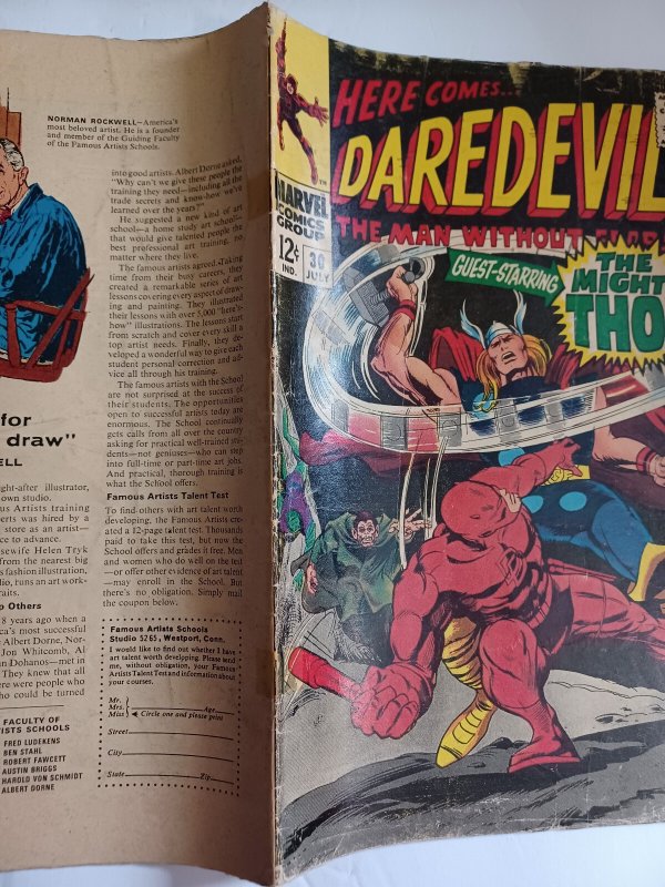 Daredevil #30 - vs Thor - 1967 - (-VG)