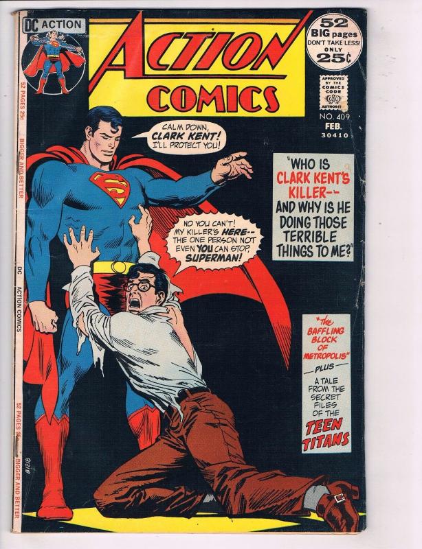 Action Comics # 409 GD DC Comic Book Feat. Superman Supergirl Superboy Flash J76