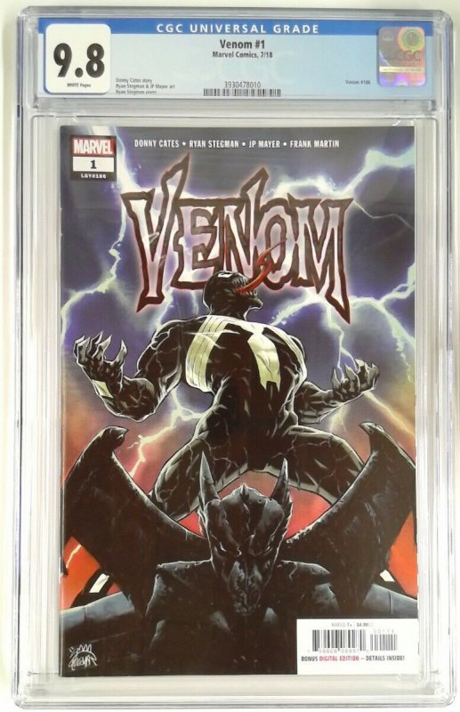 VENOM 1 A (2018) CGC 9.8 1ST APP GRENDEL, Tyrannosaurus, Sym-Soldier Program ...