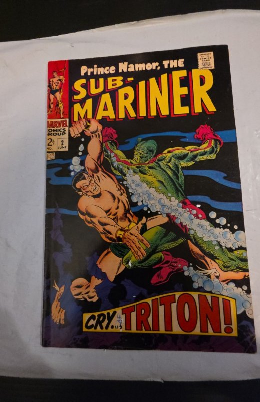 Sub-Mariner #2 (1968) Crystal Triton foxxing small penmark