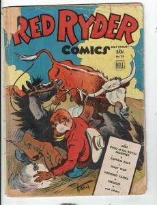 Red Ryder Comics # 20 GD Dell Golden Age Comic Book Tonto Horse Cow Bull JL1
