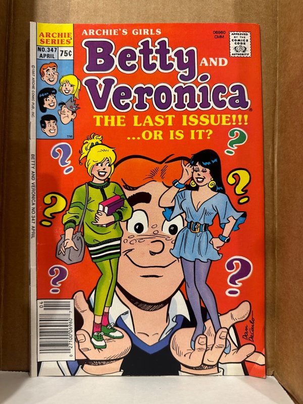 Archie's Girls Betty and Veronica #347 FN/VF Low Print HTF FINAL ISSUE (...