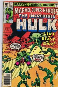 Marvel Super Heroes #84 ORIGINAL Vintage 1979 Incredible Hulk