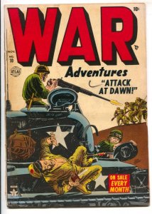 War Adventures #10 1952-Atlas-Jerry Robinson tank battle cover-violent fight ... 