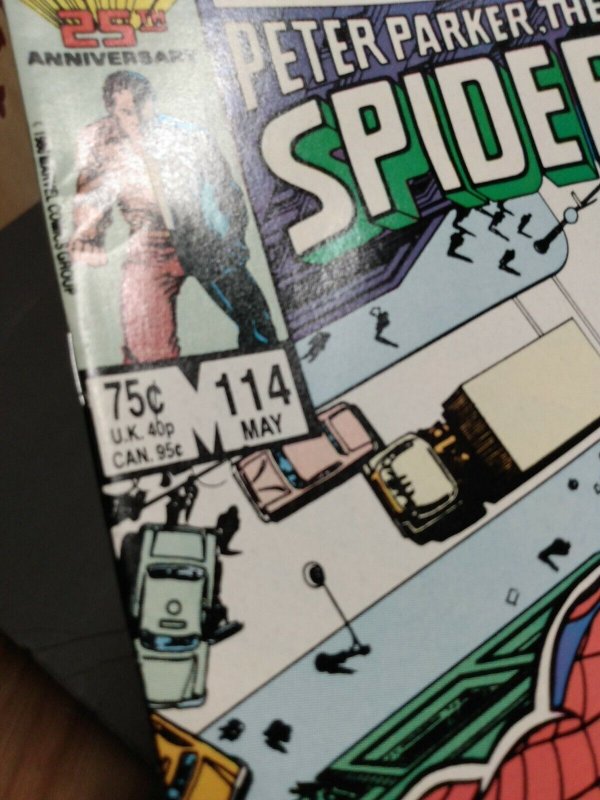 1986 PETER PARKER  SPECTACULAR SPIDER-MAN 114 Keith Pollard cover VF-NM