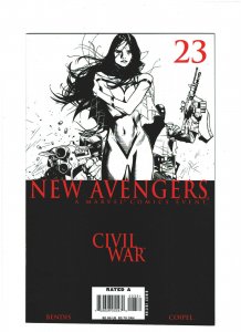 New Avengers #23 VF+ 8.5 Marvel Comics 2006 Black & White Variant Civil War