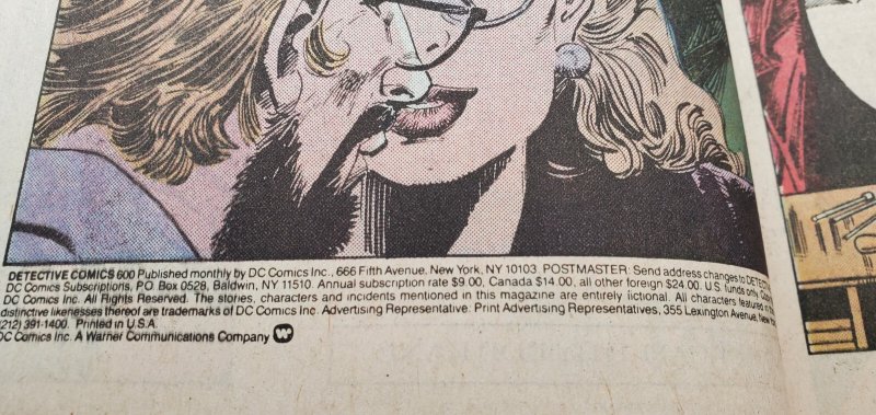 Detective Comics #600 Neal Adams Vintage DC Comics (1989) NM/MT
