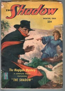 SHADOW 1949 WINTER-RARE HERO PULP-WALTER GIBSON-VG VG