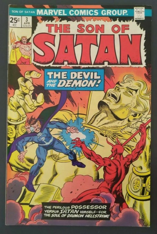 Son Of Satan #3 - Daimon Hellstrom Demon's Head Devil Bronze Age Horror - 1976 