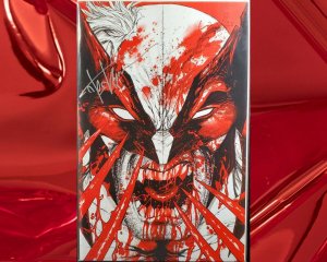 ? WOLVERINE BLACK, WHITE, & BLOOD #1 SS signed by TYLER KIRKHAM Virgin Variant