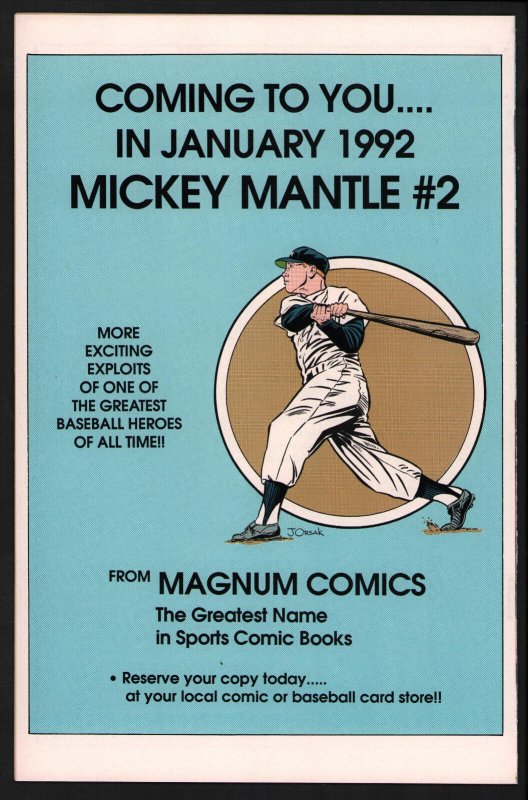 Mickey Mantle #1 - Signed by Joe Sinnott - Magnum Comics - 1991