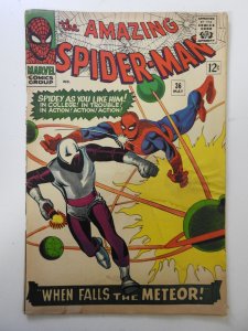 The Amazing Spider-Man #36 (1966) GD Condition moisture stain, 2 in spine split
