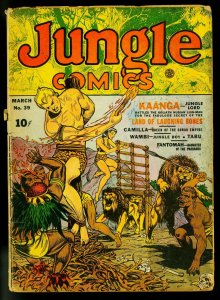 Jungle Comics #39 1943- Fiction house- Kaanga- Fantmah- POOR