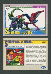 1991 Marvel Comics II  Card  #112 ( Spiderman vs Lizard )  MINT