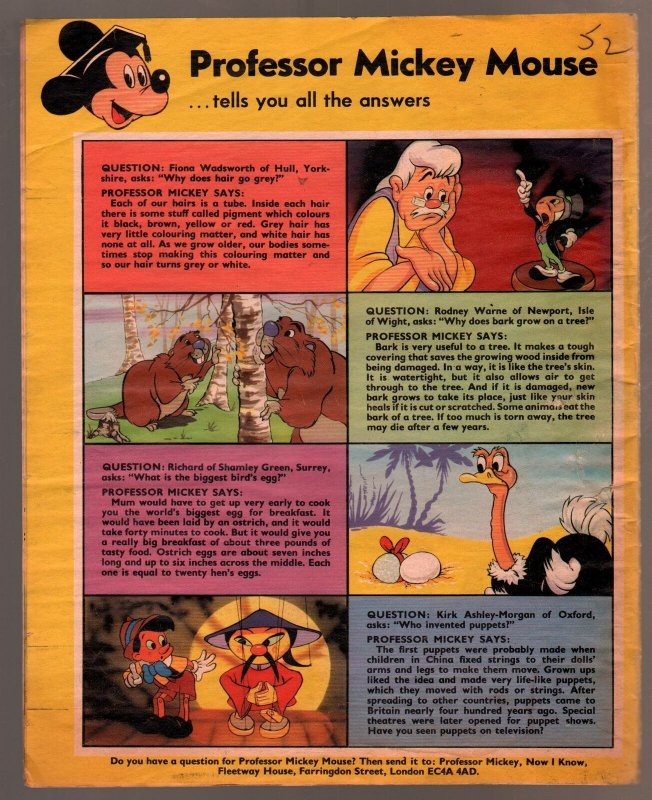 Walt Disney's Now I Know #35 1973-U.K-Mickey Mouse-G