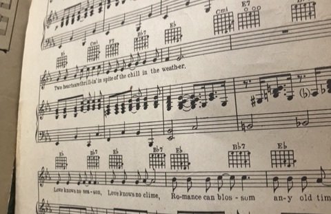 Winter Wonderland sheet music, Perry Como, 1934