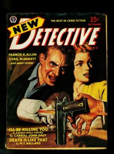 New Detective Pulp September 1945- Satan Hall- WT Ballard- FN+