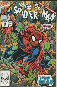 Web of Spiderman #70 ORIGINAL Vintage 1990 Marvel Comics Spider Hulk