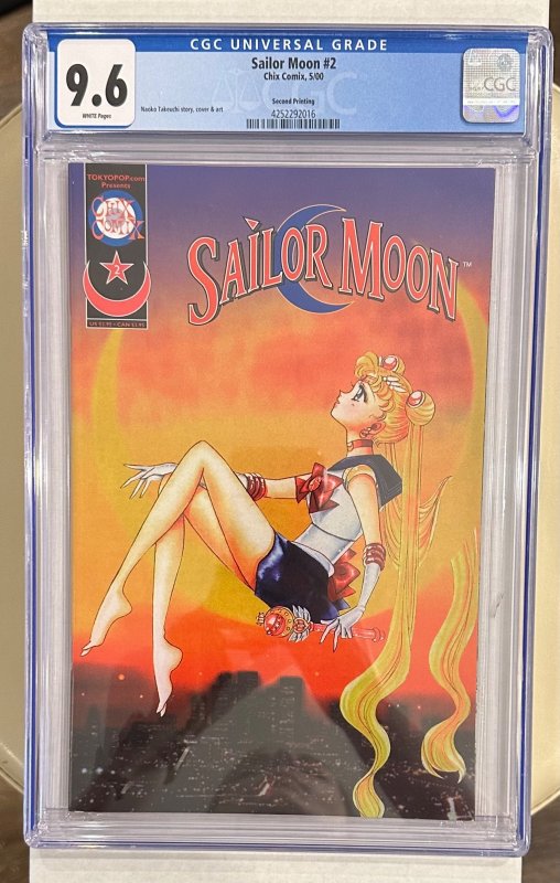 Sailor Moon #2 CGC Graded 9.6 Very RARE SECOND PRINTING! (1998) Chix Comics