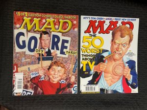 2000 MAD Magazine #395 & 396 VG/VG+ Al Gore / David Letterman LOT of 2