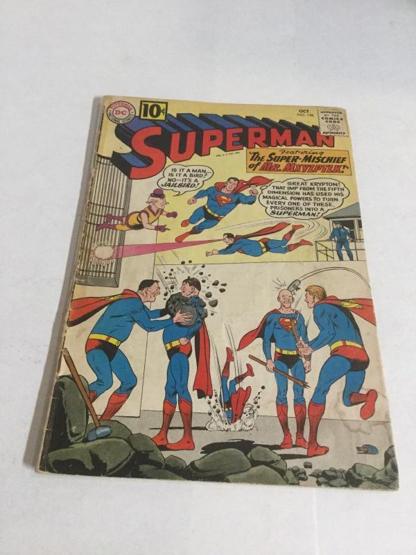 Superman 148 Gd Good 2.0 Water Damage Tape On Spine DC Comics Silver Age