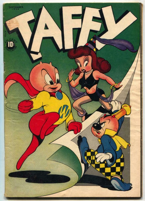 Taffy Comics #4 1946- Wiggles Wonderworm- Spicy cover G/VG
