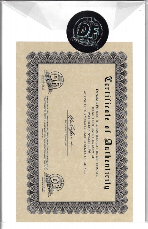 Avengers Invaders #6 2008 Alex Ross Dynamic Forces Variant Marvel Comics H26