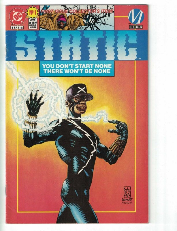 Static #1 VG Milestone - afrocentric - black hero - 1st appearance 1993 DC