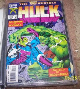 incredible hulk comic # 419 rick and marlo+ skrulls marvel  