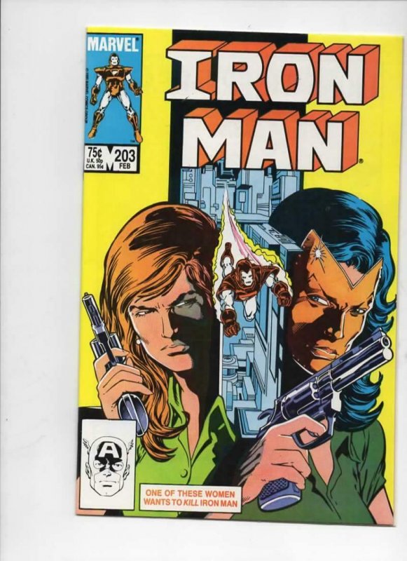 IRON MAN #203, VF/NM Tony Stark, the Maze, 1968 1986, more IM in store, Marvel