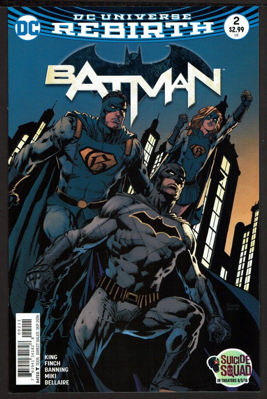 Batman #2 Rebirth (Sep 2016, DC) 0 9.2 NM-